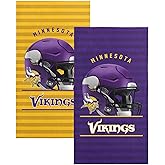 NORTHWEST NFL Minnesota Vikings 2-Pack Beach Towel Set, 30" x 60" Each, Standard, Team Colors