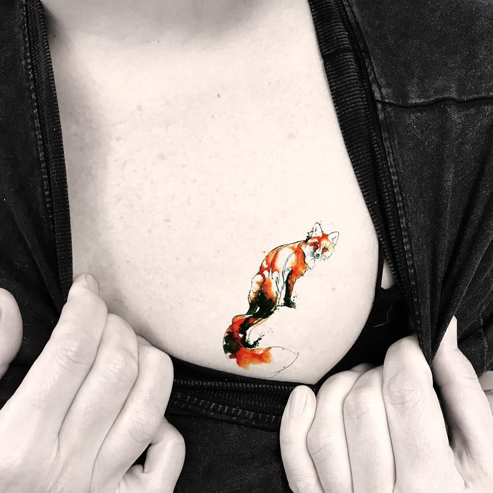 TAFLY Temporary Tattoo Fox Body Art Tattoo Stickers Fake Tattoos 5 Sheets