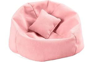 WALANT Doll Car Seat Compatible with Labubu, Handmade Bean Bag Chair for 15-17cm Doll, Anti-Slip Bottom, Cute Doll Accessories for Display, Fans&Collectors Gifts, Durable Corduroy Fabric (Pink)