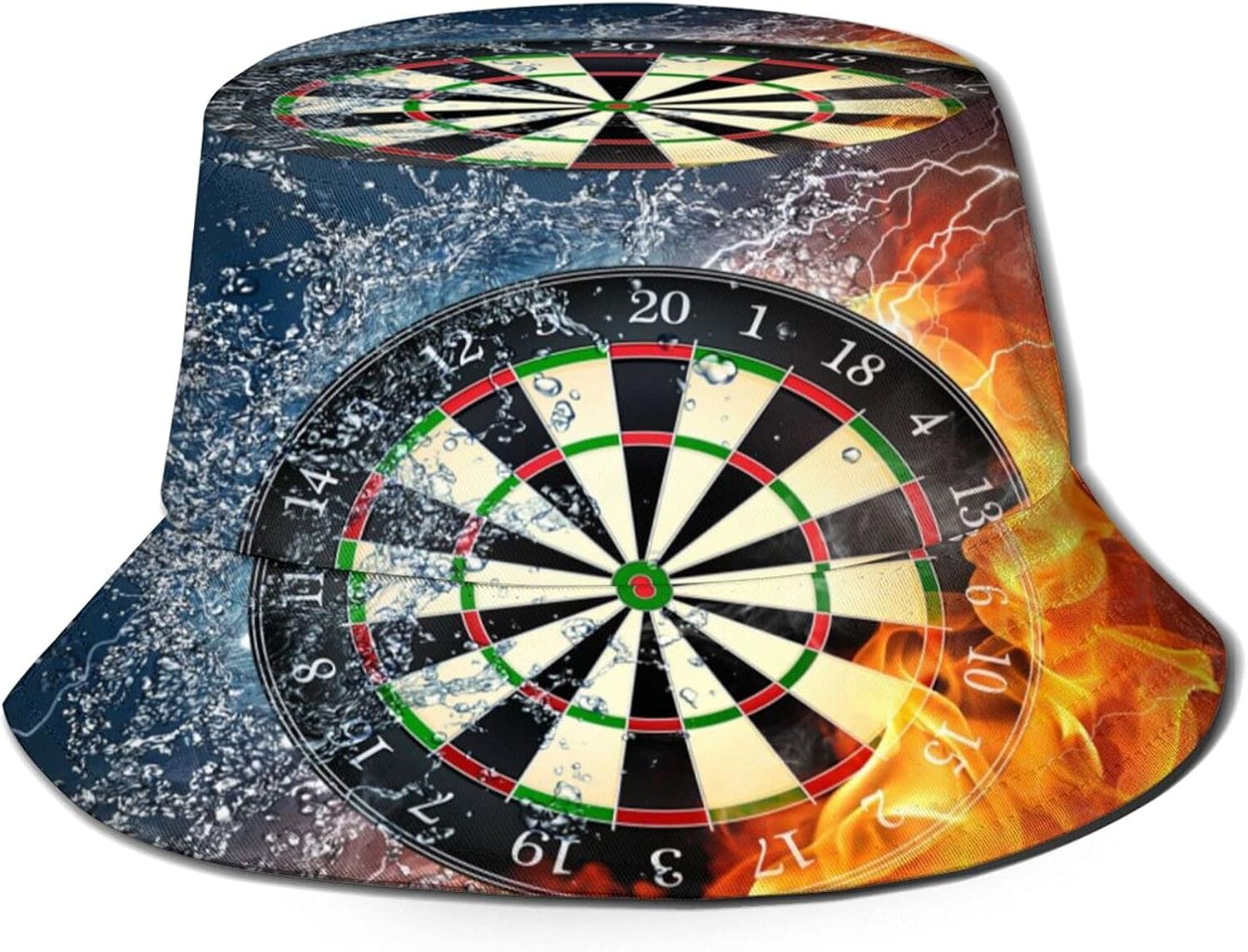 Darts Game Dartboard Packable Unisex Bucket Hat Fisherman Cap for Women Men Beach Sun Hat at