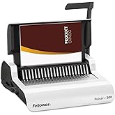 Fellowes Pulsar+ Comb Binding Machine, School Supplies &amp; Classroom Organization Manual Binder, 20-Sheet Punch Capacity, Includes 10-Pack Starter Kit (5006801)