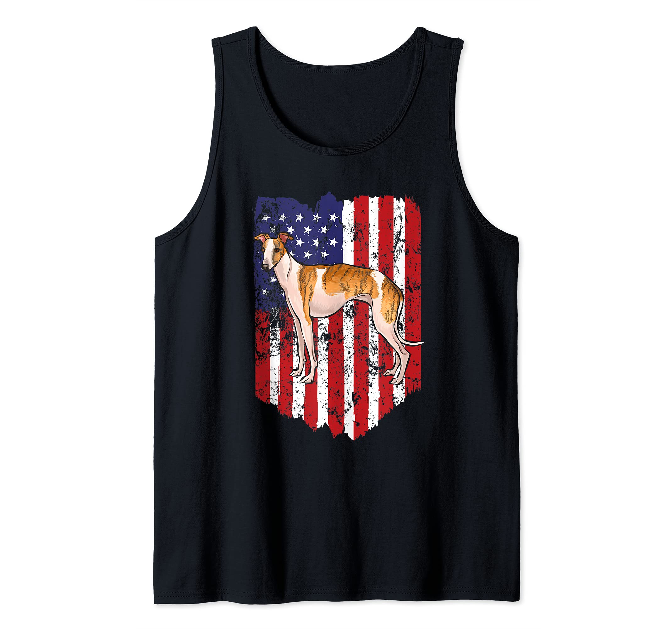 American Flag Whippet 4th Of July USA Tank Top