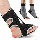 Plantar Fasciitis Night Splint, 2026 Upgraded Adjustable Plantar Fasciitis Relief Night Splint for Men and Women with Achilles Tendonitis and Plantar Droop (Black and Gray)