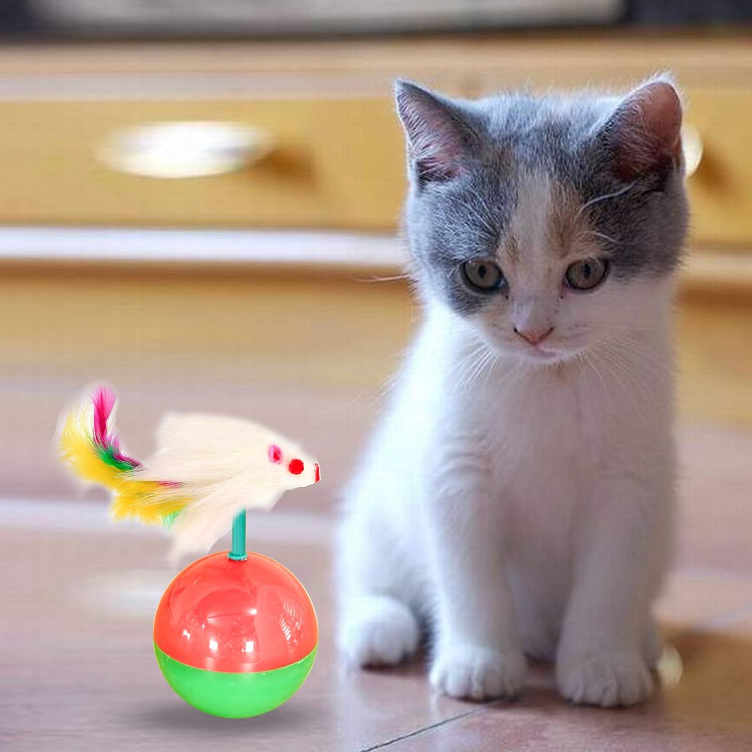 LQRLY Cat Toy Ball, Tumbler Interactive Cat Toys Ball Mice Shape Toy Ball for Cat - Image 4
