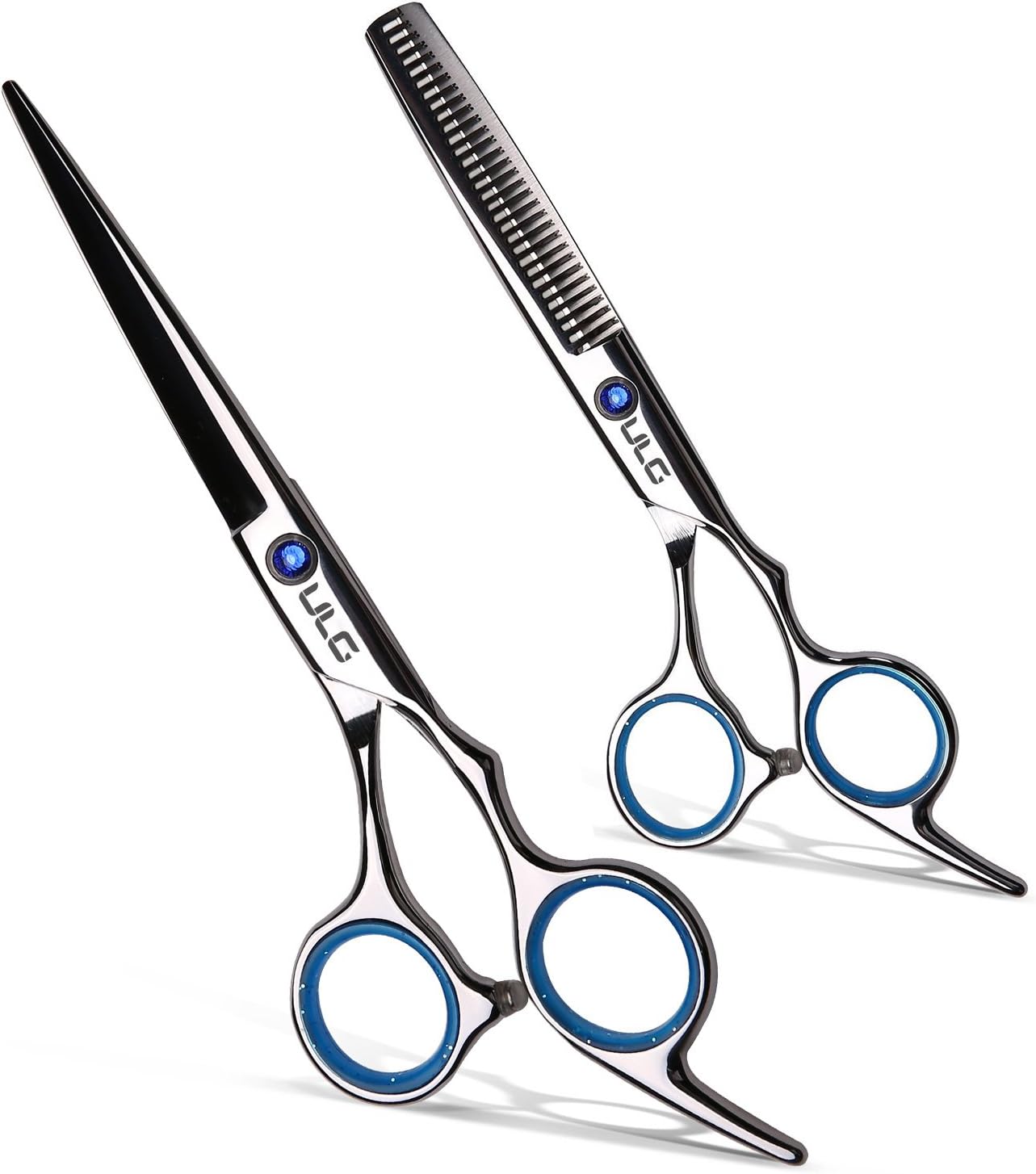 Hair Cutting Scissors Thinning Teeth Shears Set ULG Professional Barber Hairdressing Texturizing Salon Razor Edge Scissor Japanese Stainless Steel 6.5 inch: Home Improvement