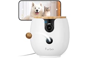 Furbo Mini 360° [New] 2K QHD Pet Camera: Dog & Cat Rotating Treat Dispenser w/Phone App, Smart Indoor Cam with 2-Way Speaker & Night Vision. No Subscription Needed. Standard See, Talk, & Toss Features