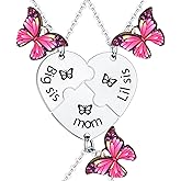 3 Pcs Heart Matching Necklace for Mom Daughter Necklace for Mom Big Sister Little Sister Gifts for Mother and Daughter Gifts from Mother Christmas Birthday Present Mommy Big Sis Lil Sis Necklaces