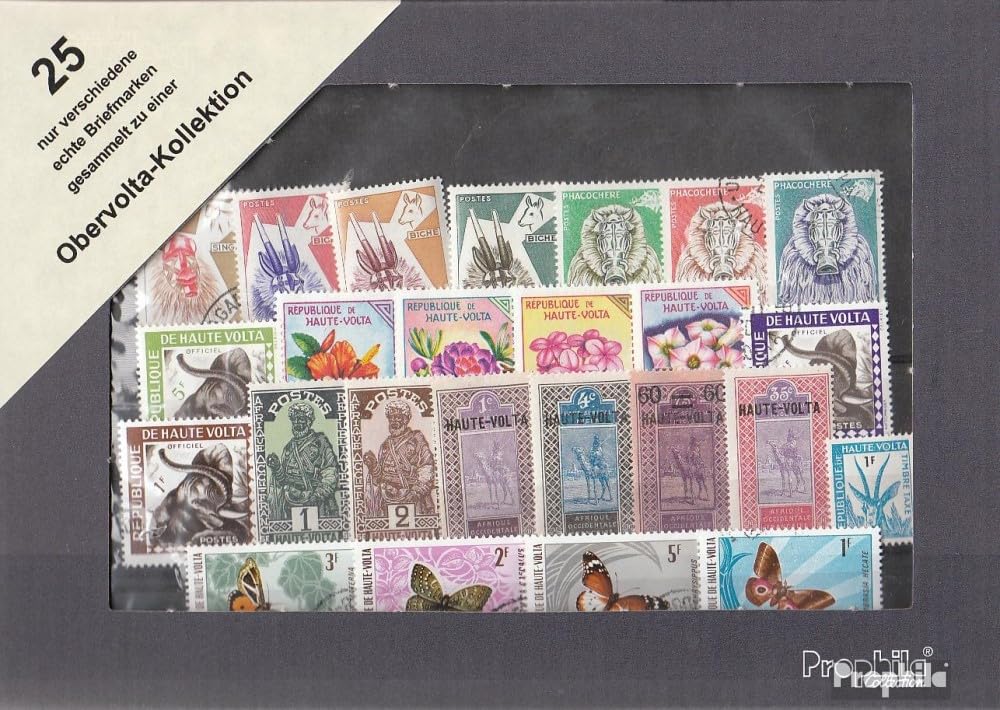 Prophila Collection Upper Volta 25 various stamps (Stamps for collectors)