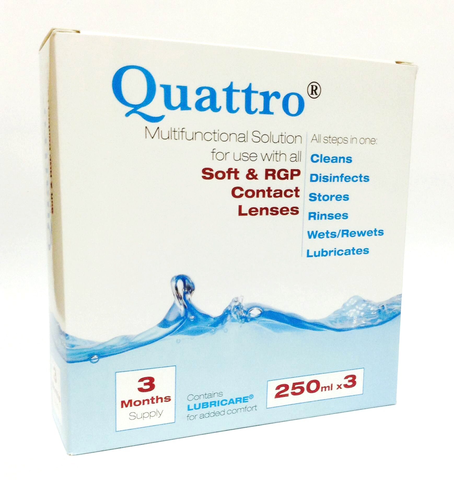 Quattro Multifunctional Contact lens solution 3 Month Pack