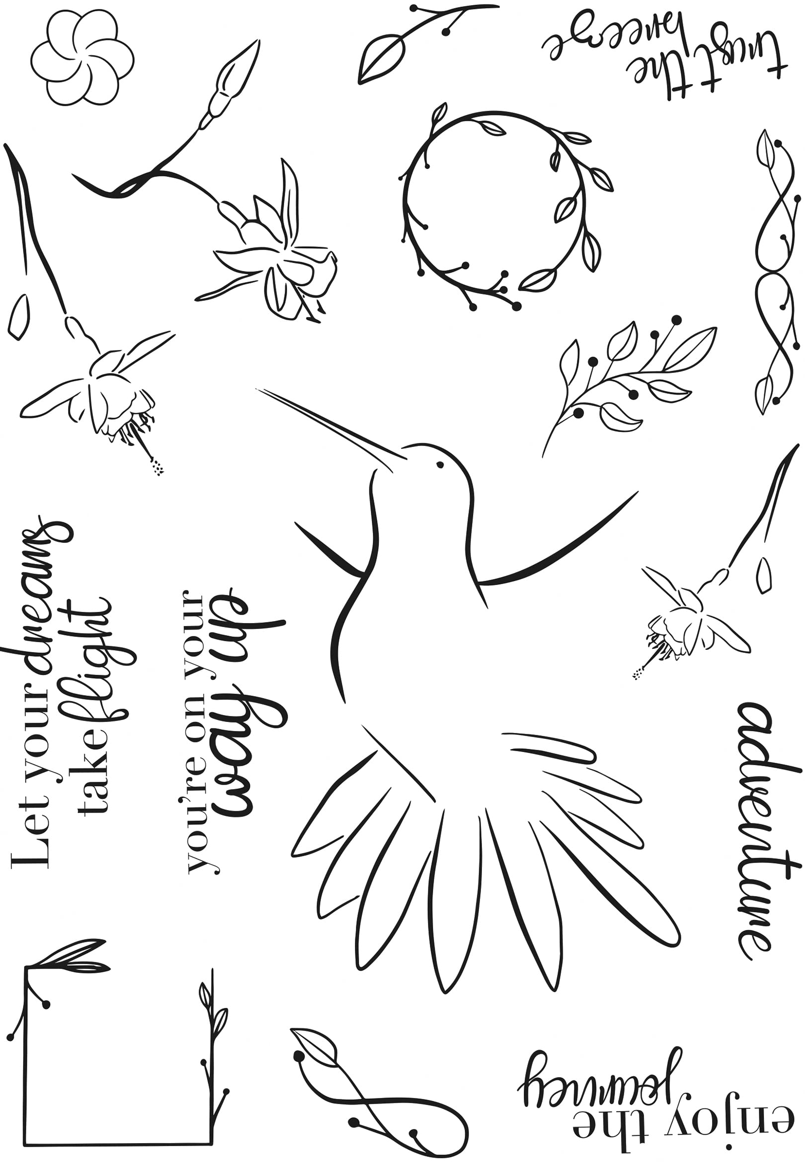 Creative Expressions Bonnita Moaby-Blossoms in Flight-Clear Stamp Set, 6 x 8 inches