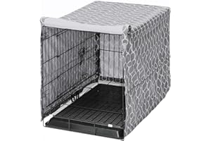 MOREZI Dog Crate Cover for Wire Crates, Heavy Nylon Waterproof, Fits Most 48" inch Dog Crates, Easy to Put On, Take Off, and Adjust - Cover only - Gray - XXL