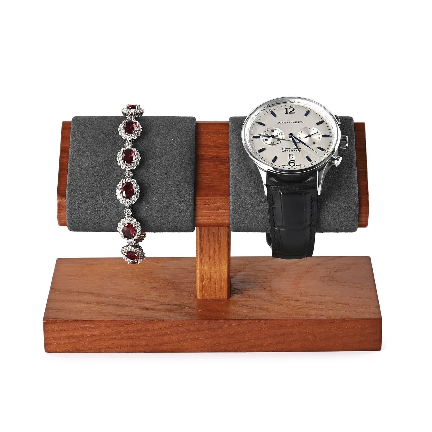 Photo 1 of Oirlv Solid Wood Double Watch Display Stand Watch Bracelet Organizer?Grey?