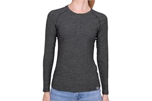 MERIWOOL Women's Base Layer Long Sleeve Henley - Lightweight Merino Wool Thermal Shirt