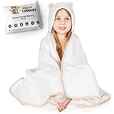 Warm Cuddles Premium Toddler Towels with Hood - Extra Soft Rayon from Bamboo Toddler Bath Towel (White)