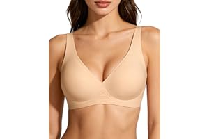 As Fairy 2026 Deep V Wireless Push Up Bras for Women Soft Support Bra with Lift Comfortable T-Shirt Bra for Daily Wear