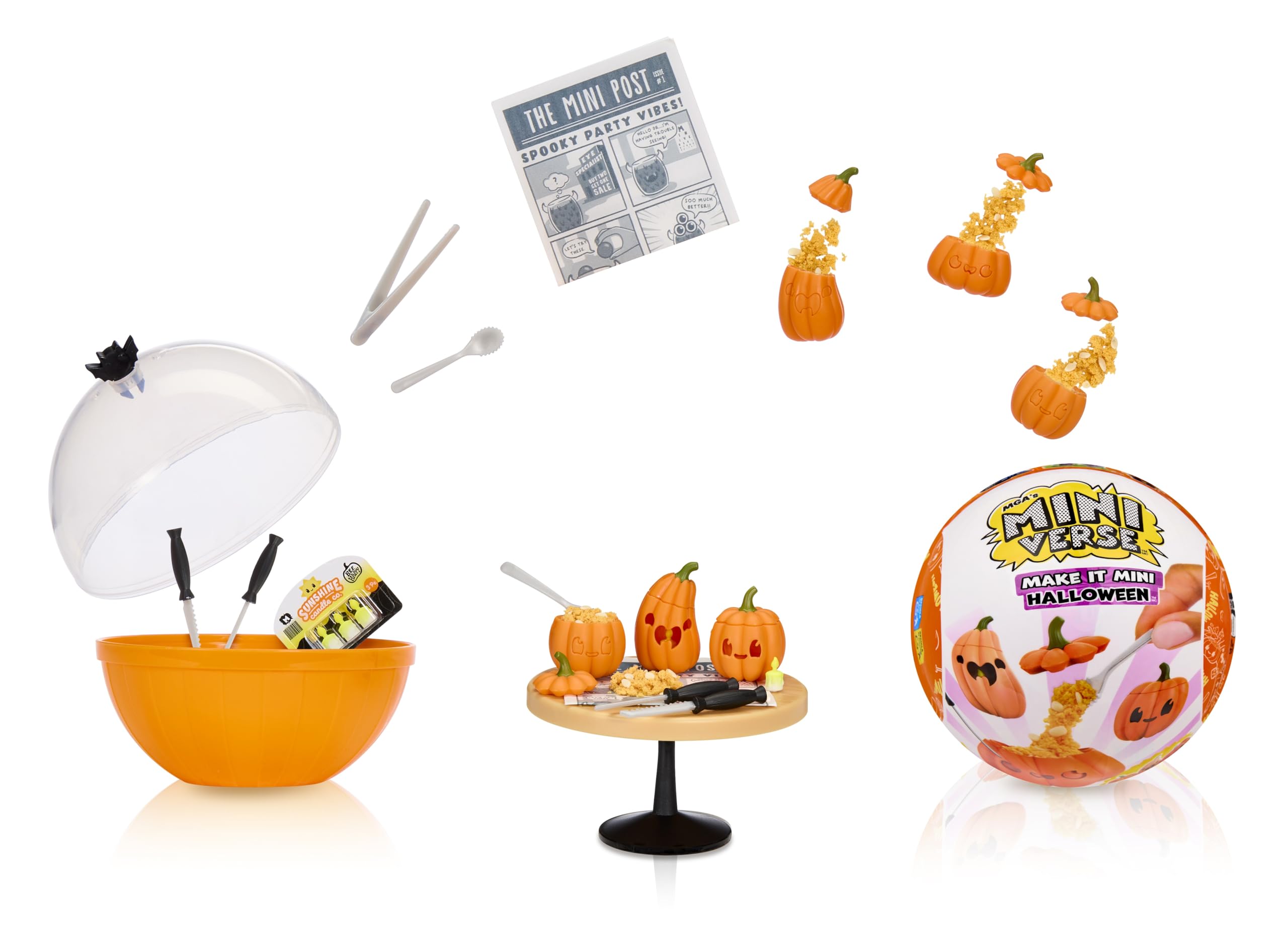 MGA's Miniverse Make It Mini Halloween (3 Pack), Beetlejuice, Mini Collectibles, Mystery Blind Packaging, Spooky, Halloween, Seasonal, DIY, Crafts, Resin Play, Replica Food, NOT EDIBLE, Collectors, 8+