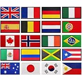 20 Pieces Tactical World Flag National International Flag Embroidery Patch | National Emblem Applique Flag with Hook and Loop Fastener for Backpacks Caps Hats Jackets Coats Clothes Dogs Harness