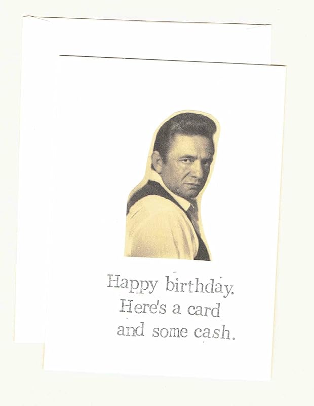 Amazon Com Here S A Card And Some Cash Happy Birthday Johnny Cash Pun Country Music Humor Money Card Handmade