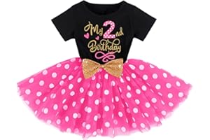 IMEKIS Baby Girls Mouse 1st 2nd Birthday Dress Polka Dots Tulle Tutu Cake Smash Summer Party Photo Props
