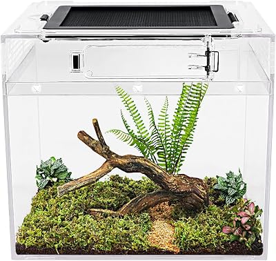 Reptile Growth 8x8x7 Mini PC Vivarium with Top Sliding Door Ventilation