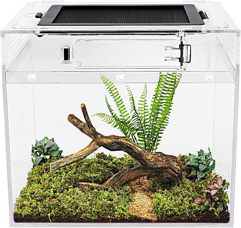 Reptile Growth 8x8x7 Mini PC Vivarium with Top Sliding Door Ventilation