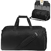 Convertible Travel Garment Bag,Carry on Garment Duffel Bag for Men Women - 2 in 1 Hanging Suitcase Suit Business Travel Bag Black