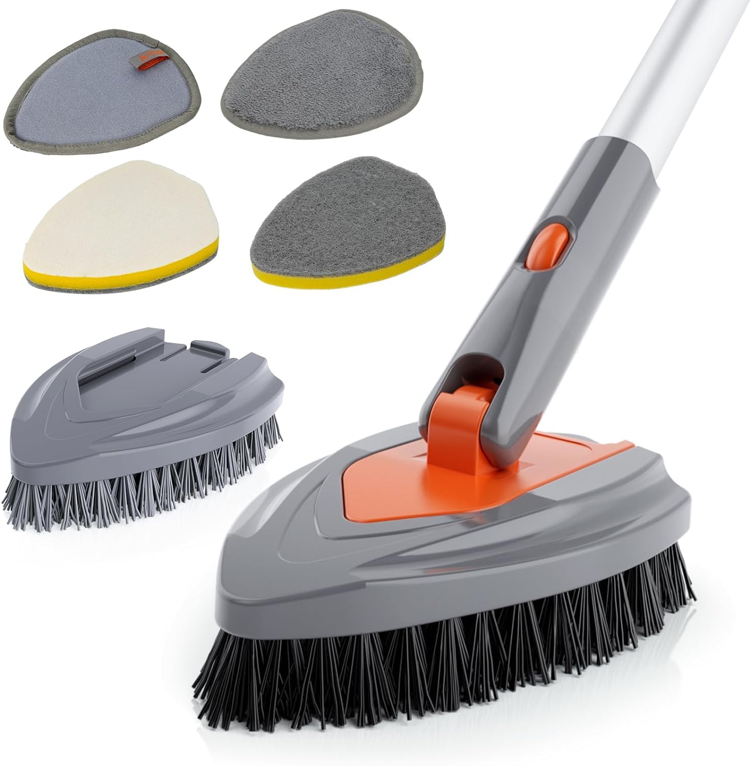 eazer 4-in-1 Long-Handled Tub Scrubber-Versatile Bathroom Cleaning ...