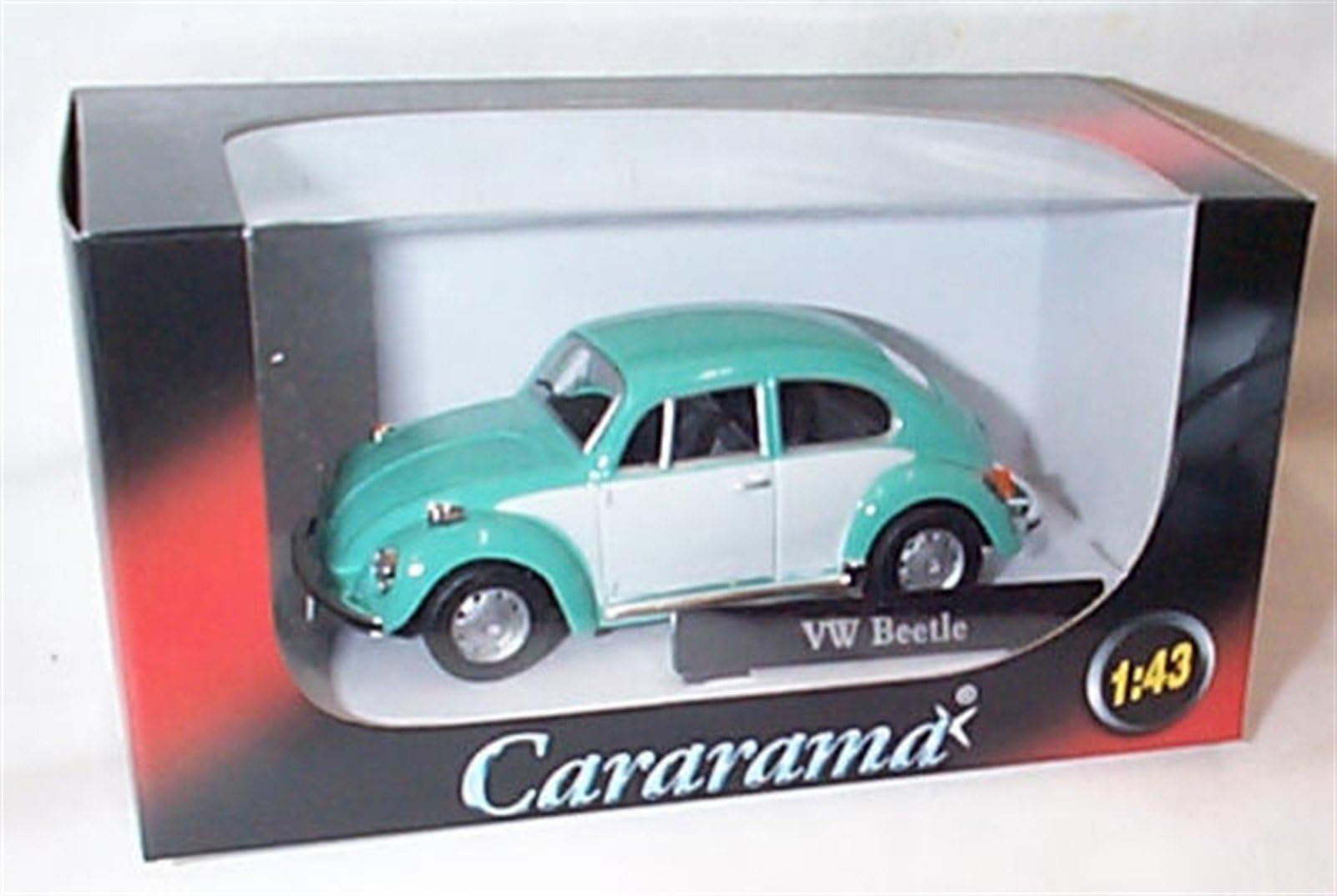 Cararama classic light green & white volkswagen beetle car 1:43 scale diecast model
