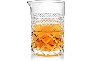 Cocktail Mixing Glass - Premium 22oz - Solid, Stable, Sturdy Hand Blown Crystal - Professional Quality Barware - Gift for Wed