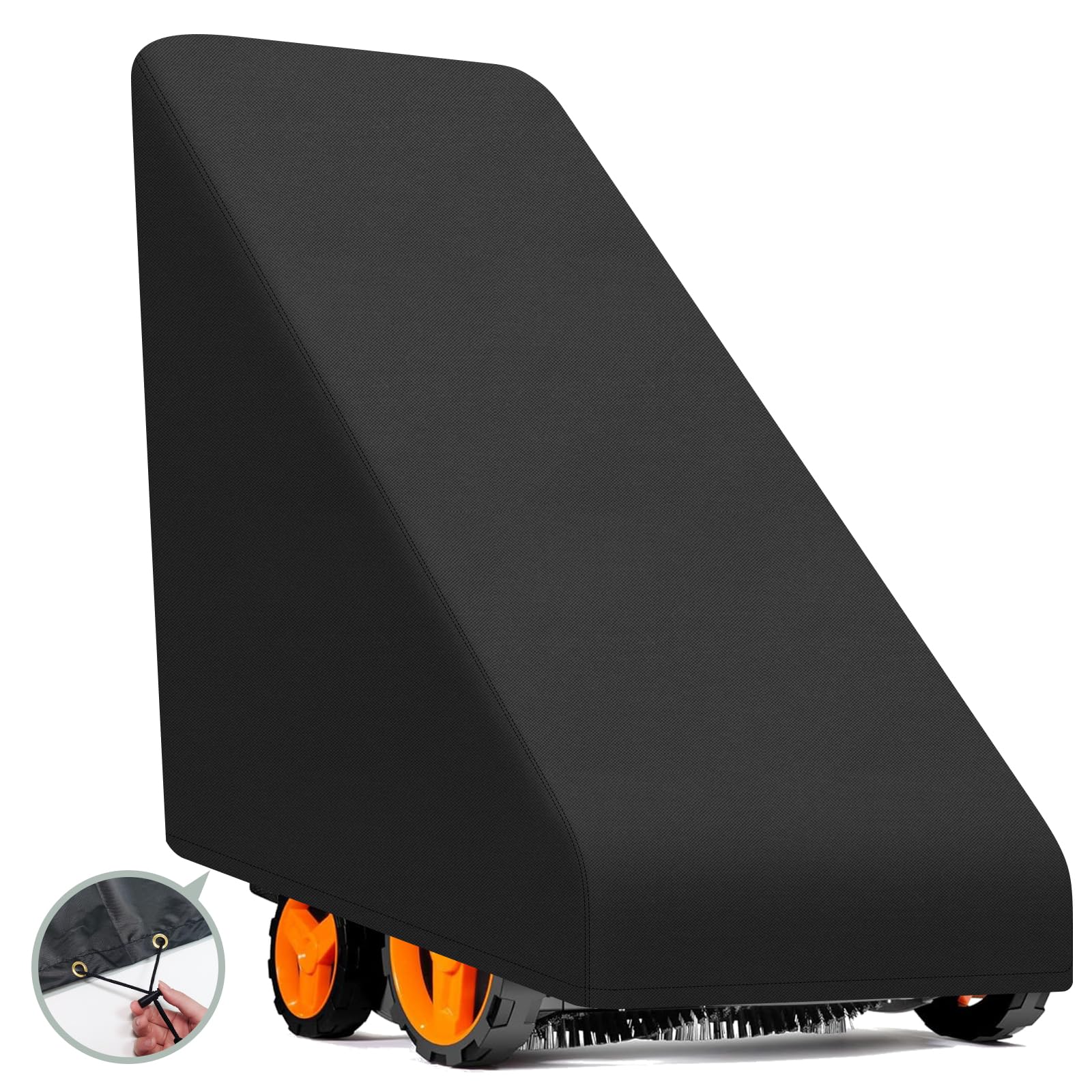 PATIO PLUS Outdoor Lawn Mower Cover ,Waterproof, Windproof, Anti-UV, Heavy Duty 420D Oxford Fabric Mower Cover, 67 x 191 x 110 cm (Black)