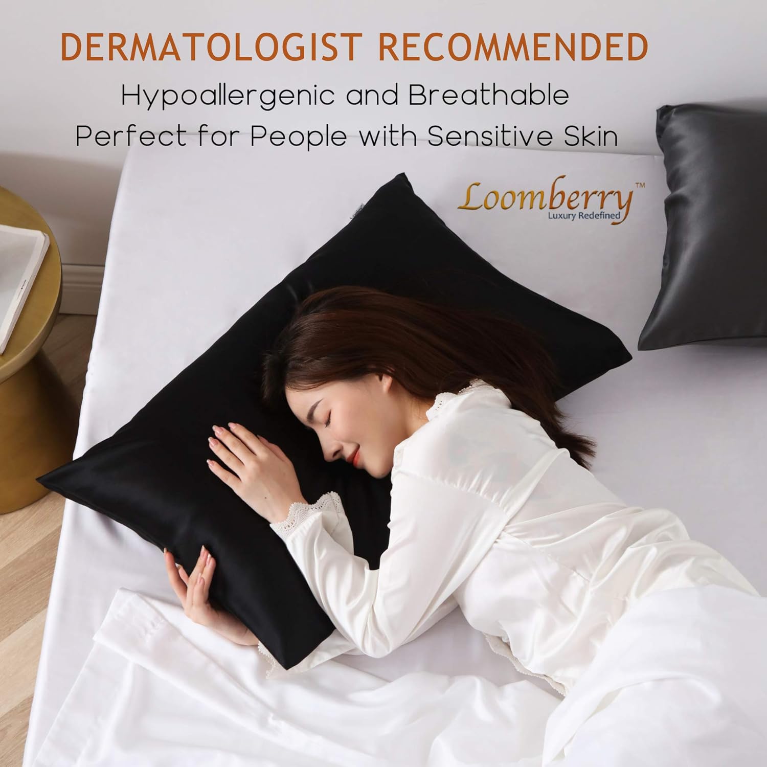 Sábanas y fundas de almohada LOOMBERRY Funda de almohada de seda pura