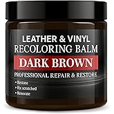 Laxmorph Leather Color Restorer, Leather Recoloring Balm, Scratch Remover, Leather Dye, Leather Paint, Leather Repair Kit for Furniture Couches Car Seats Shoes Bags, Dark Brown