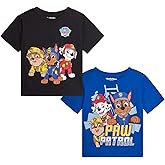 Nickelodeon Toddler Boys Graphic Tees - 2 Pack Paw Patrol Chase Marshall Short Sleeve Graphic T Shirts for Boys (Sizes: 2T-7)