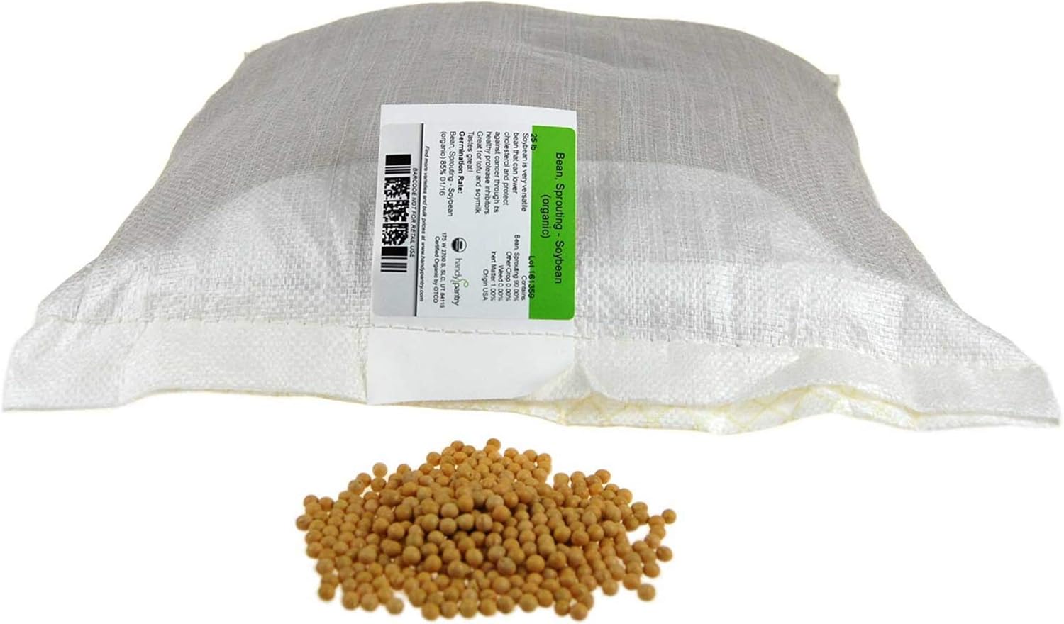 25 Lbs Organic Soybeans - Certified Organic Soy Beans for Soymilk, Tofu, Food Storage & more.