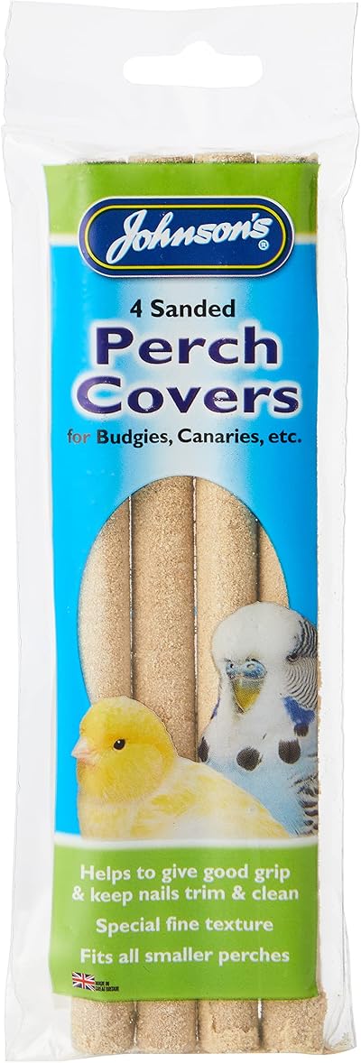 Johnsons Vet M080 Sanded Perch Covers 4 Pack for Budgies Canaries