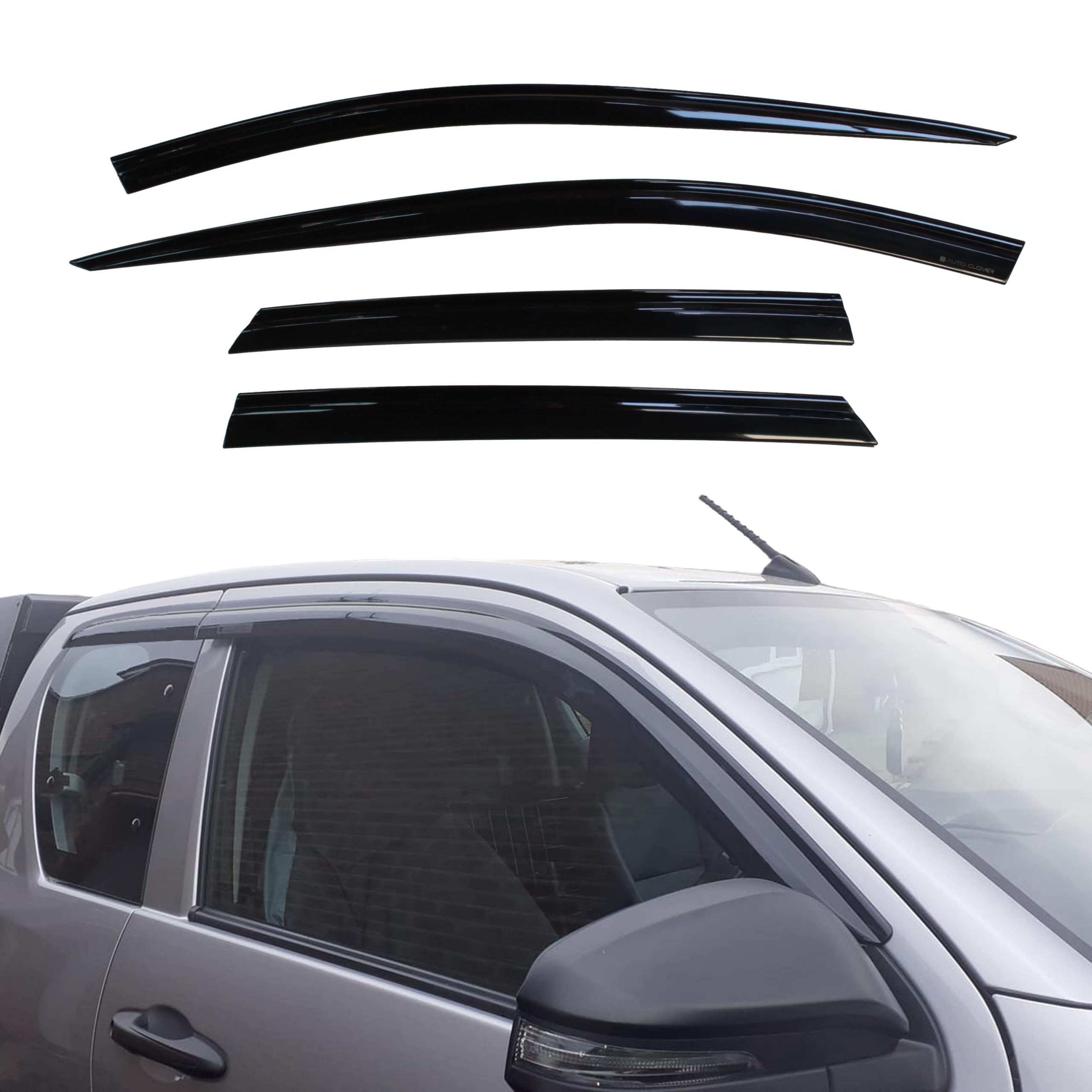 Auto Clover Wind Deflectors for Toyota Hilux 2016+ Extra/Single Cab (4 pieces)