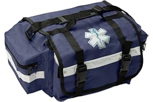 NOVAMEDIC Professional Empty Blue First Responder Bag, 17" x 9" x 7", EMT Trauma First Aid Carrier for Paramedics and Emergency Medical Supplies Kit, Lightweight and Durable