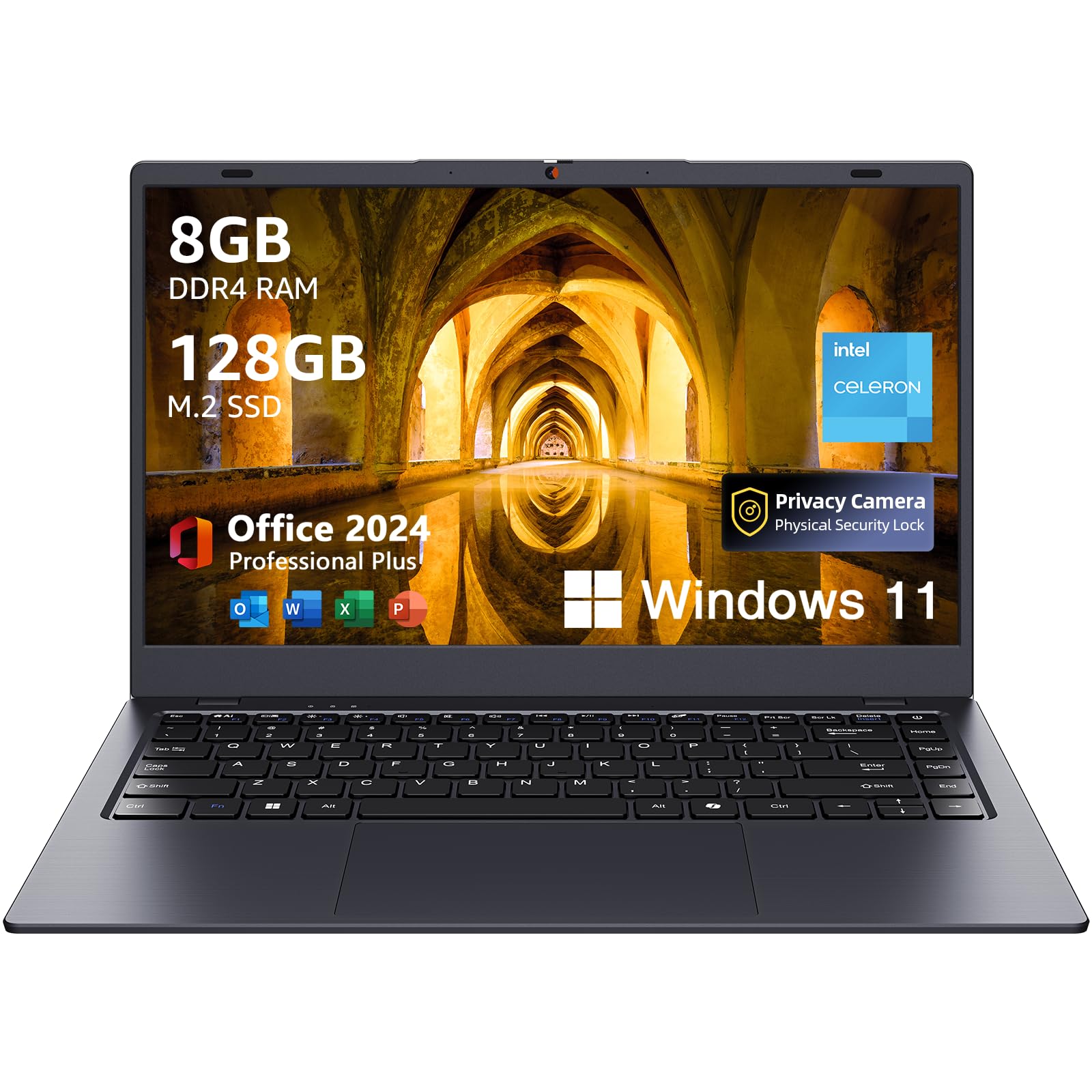 Photo 1 of Coolby Laptop Computer, 14.1 inch Windows 11 Laptop with HD Display, 8GB RAM/128GB SSD, Intel N5095 Quad Core Notebook PC, Support 2.4G/5G WiFi, BT