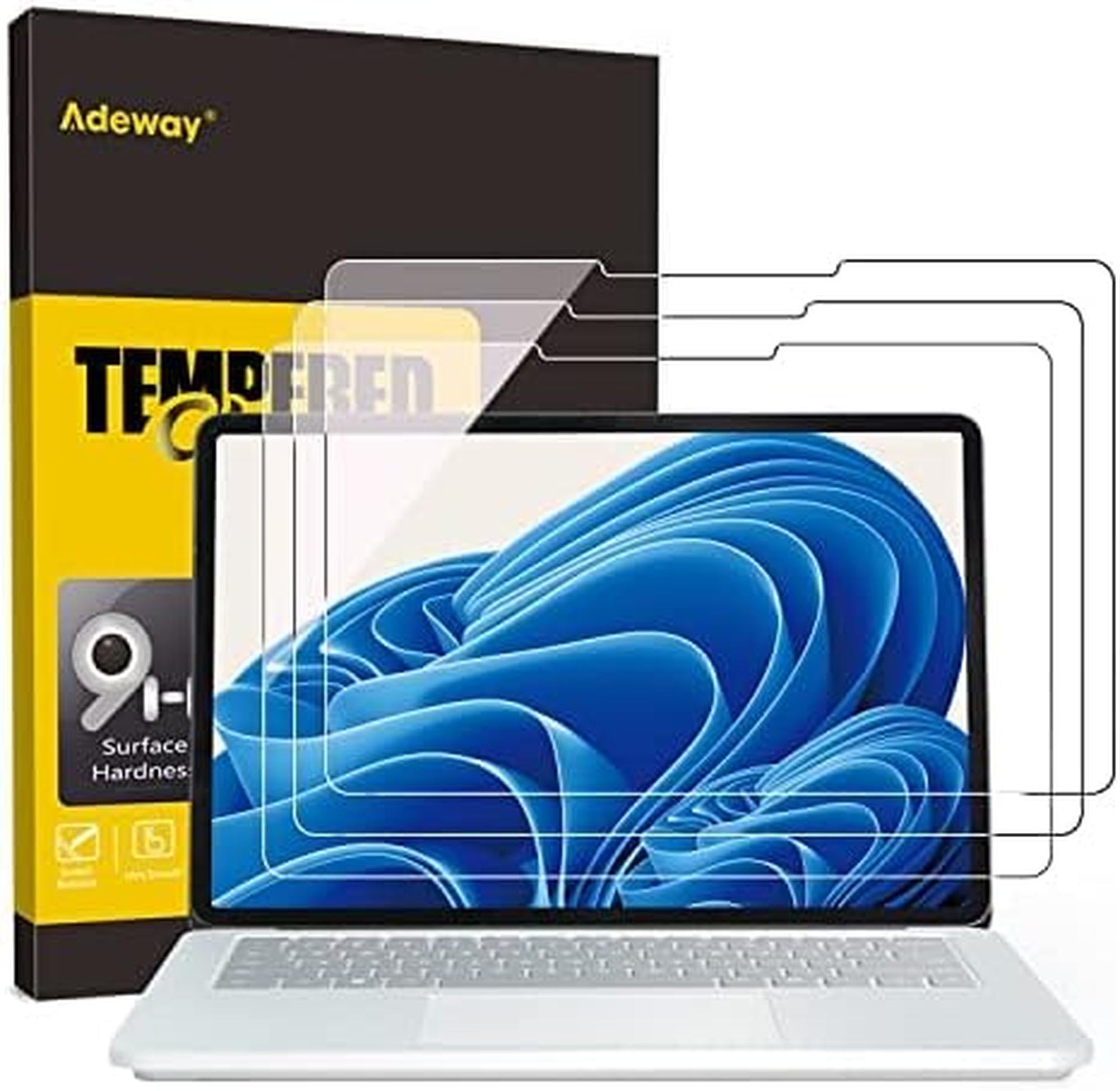 Adeway (3 pack Screen Protector for Surface Laptop Studio 2/1, Tempered Glass/Ultra Sensitive/HD Clear/Easy Installation, 14.4 Inch Tempered Glass Screen Protector (2029/1964 Model)