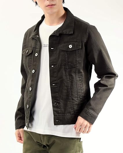 Amazon トップイズム Gジャン メンズ ジージャン ストレッチ ツイル 無地 ショート丈 トラッカー ジャケット デニム ジャンパー ブルゾン コート ジャケット 通販