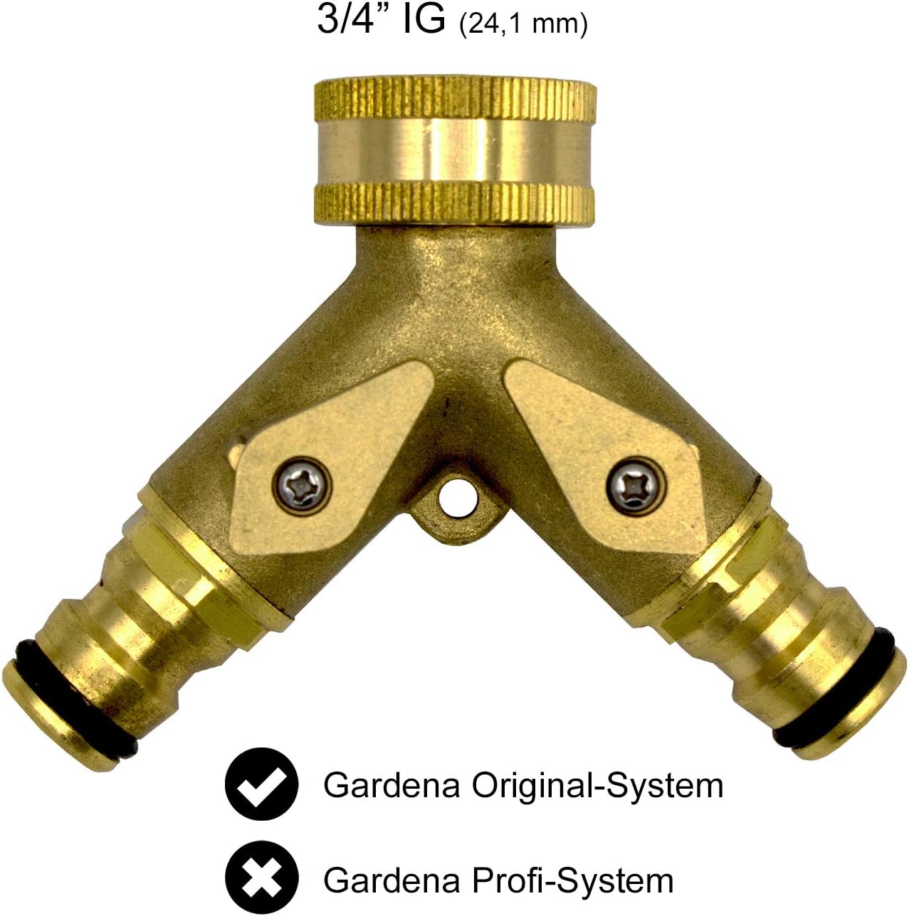 VARIOSAN 13149 Push-fit Y-Splitter with Stopcocks 3/4 Inch Brass Blank, Stecksystem - Image 3