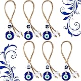 Hicarer 6 Pieces Turkish Blue Evil Eye Beads Charms