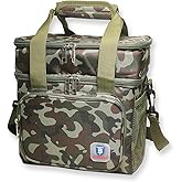 BAGNEER Lunch Box for Men, Tactical Lunch Bag Double Decker Insulated Picnic Cooler, Durable Lunch Pail Leakproof Work Outdoor Beach Lunchbox Women Food & Drink Thermal Bag, 14L (Camo)