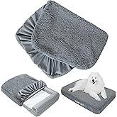 Dog Bed Covers Soft Plush Replacement Washable, 36x27 Inches, Cover Only | Waterproof Pet Bed Liner Grey, for Dog/Cat