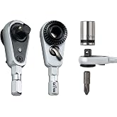 LABEAR Dual-Sided Mini Ratchet Adapter | 72-tooth fine gear, 5&deg; swing arc, thumb-flip reverse switch, magnetic hold
