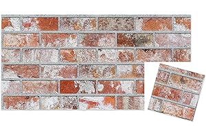 IZODEKOR 3D Wall Panels Brick Effect - Cladding, Stone Look, Styrofoam Facing for Living Room, Kitchen, Bathroom, Bedroom and Back of Counter | Stone House (10" x 10" Sample)