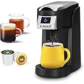 CHULUX Single Serve Coffee Maker, One Cup Coffee Brewer for K Cup & Ground Coffee, 5 to 12oz Brew Sizes in Mins, Auto Off Fun