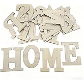 Wooden Letters for Crafts, 6 Inch Unfinished Capital Large Wooden Alphabet Letters&amp;Numbers Wood Letters for DIY Painting Arts Home Decorations Spelling Learning (26Pcs)