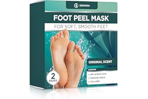 DERMORA Foot Peel Mask - 2 Pack of Regular Size Skin Exfoliating Foot Masks for Dry, Cracked Feet, Callus, Dead Skin Remover 
