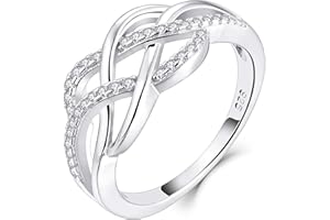 YL Celtic Knot Rings 925 Sterling Silver Twisted Knot Ring 18k White Gold Plated Infinity Statement Rings